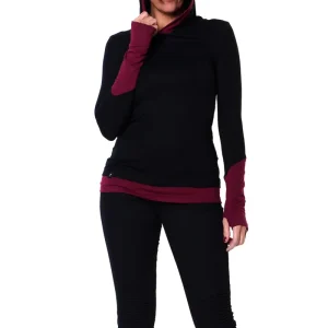 Hoodie Sommer schwarz bordeaux